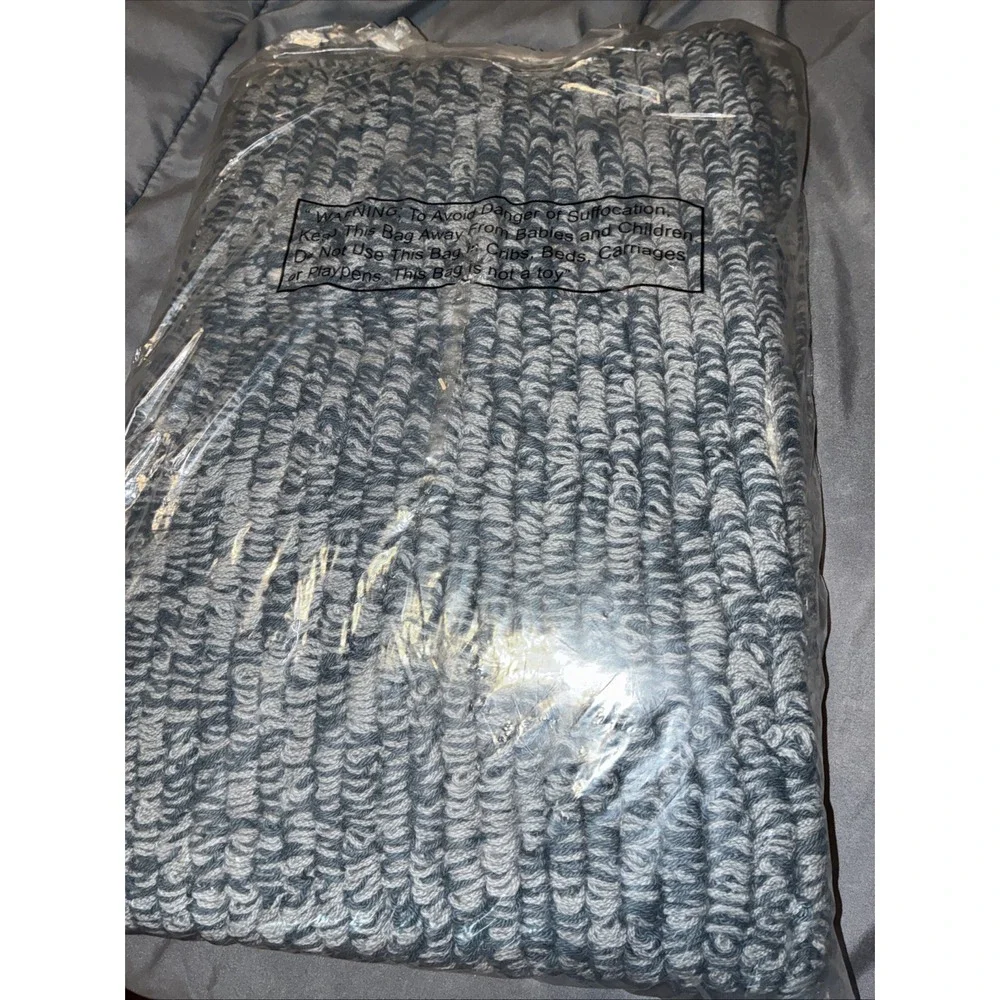 Casaluna Mélange Organic Bath Rug 100% Organic Cotton Blue Gray 21x34 New Home